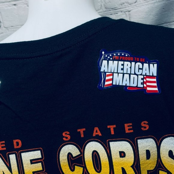 Marines USMC Black 2XL T-Shirt Scream Eagle NWT Bayside True American Made - Picture 2 of 9